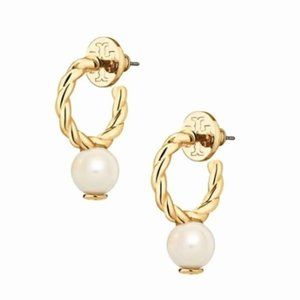 Tory Burch Pearl Half-Open Earrings